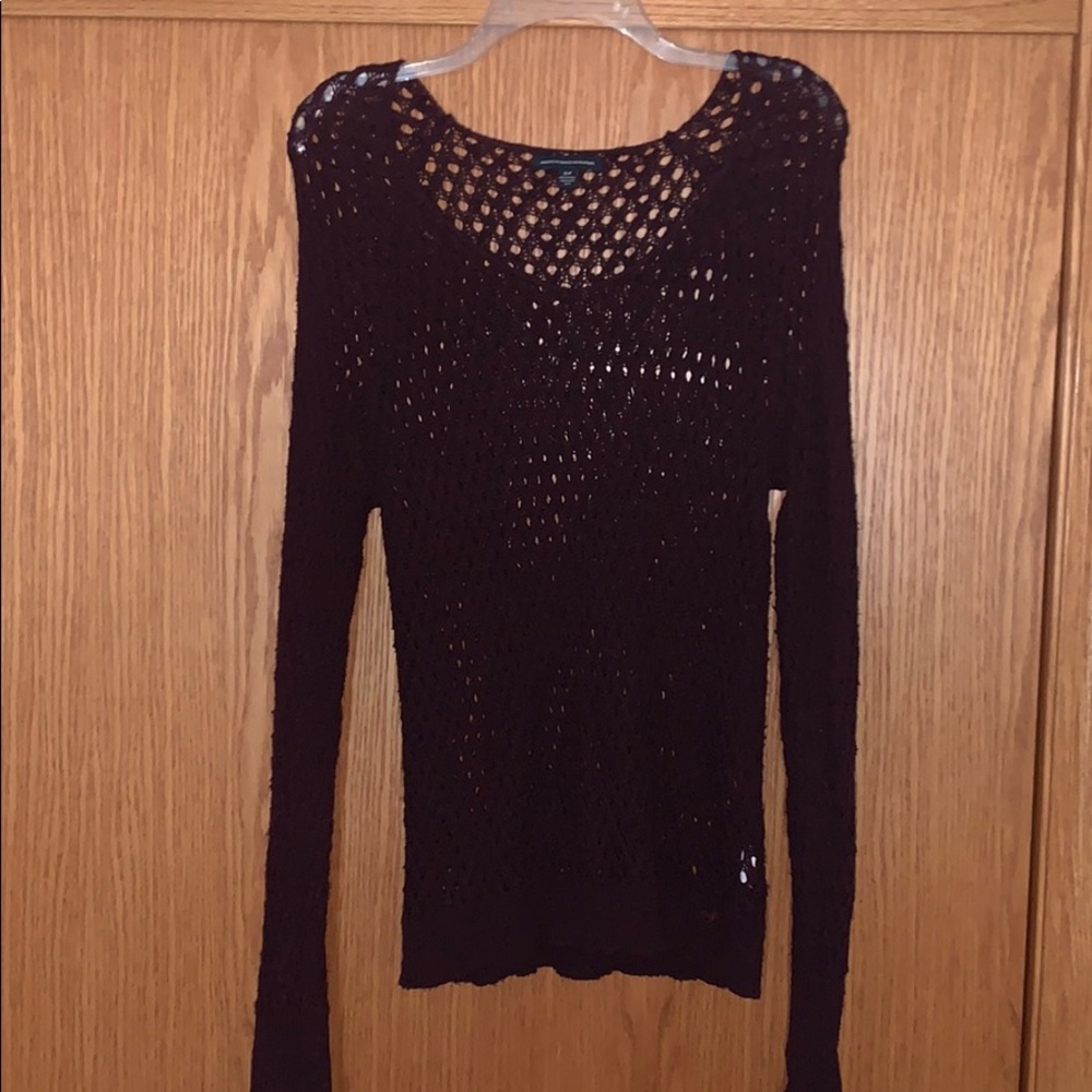 Open knit sweater